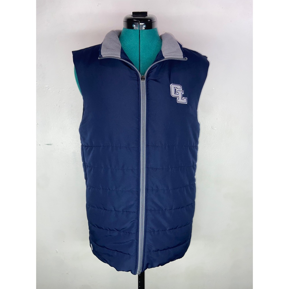 Holloway Navy Blue Gull Lake Puffer Vest Mens S Fleece Lined Full Zip Gorpcore